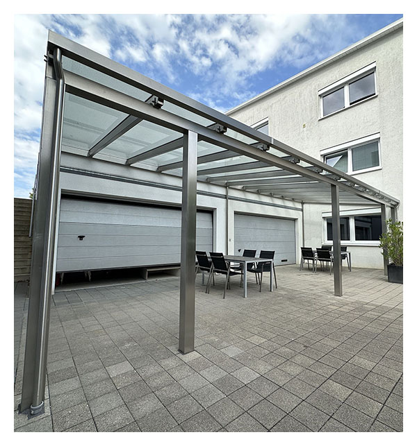 hochwertige Terrassen-&Uuml;berdachung aus Edelstahl